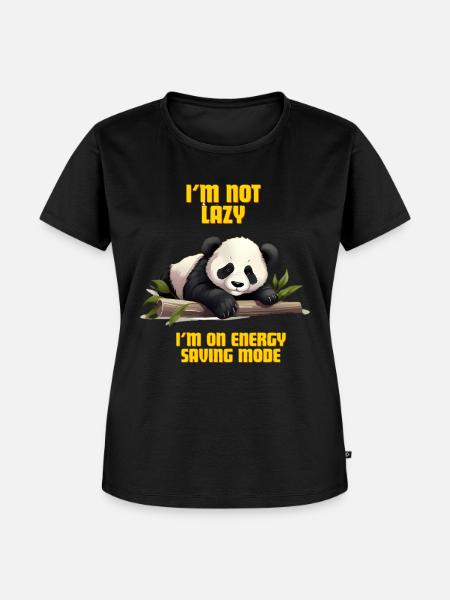 Lazy Panda - Frauen Premium Bio T-Shirt - Schwarz