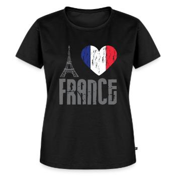 J'aime la france j'aime la france paris eiffeltum - T-shirt Premium bio Femme - noir - Devant - Selfina (174cm)