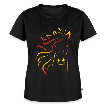 Reitpony, Schimmel, Schimmelchen, Stute - Frauen Premium Bio T-Shirt - Schwarz - Vorne - Selfina (174cm)