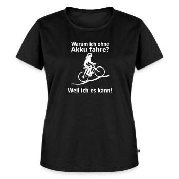 Ohne Akku Fahrrad - Frauen Premium Bio T-Shirt - Schwarz - Vorne - Selfina (174cm)