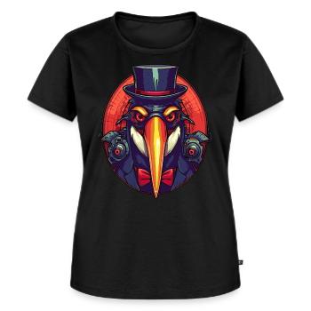 Pingouin gangster cool - T-shirt Premium bio Femme - noir - Devant - Selfina (174cm)