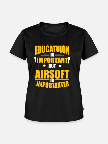 AIRSOFT IS IMPORTANTER - Frauen Premium Bio T-Shirt - Schwarz