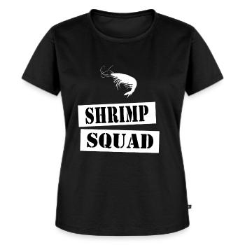 join the shrimp squad - Frauen Premium Bio T-Shirt - Schwarz - Vorne - Selfina (174cm)