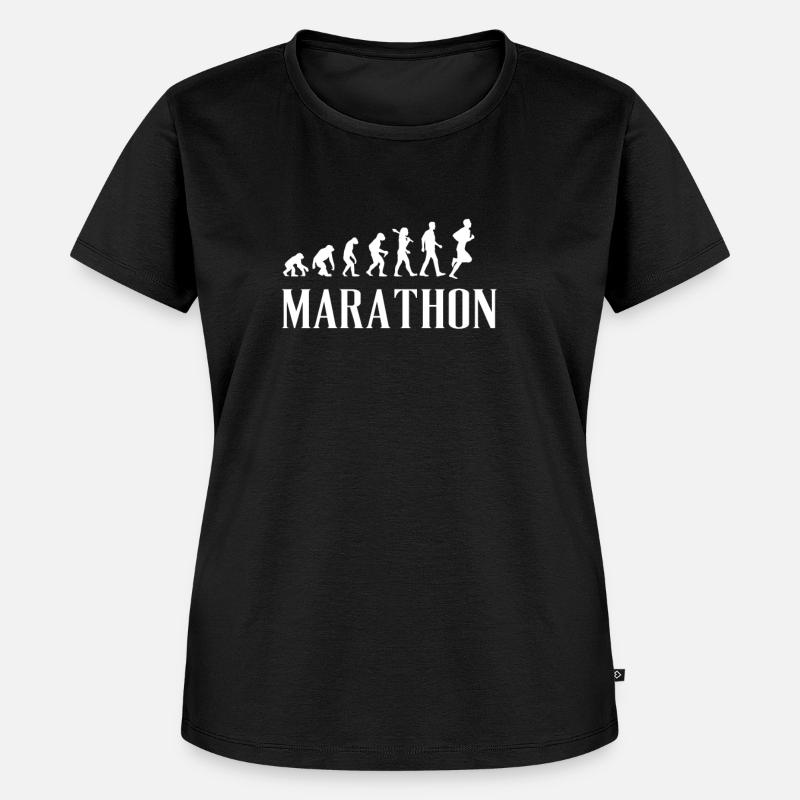 Marathon Evolution Present Idea - Frauen Premium Bio T-Shirt - Schwarz