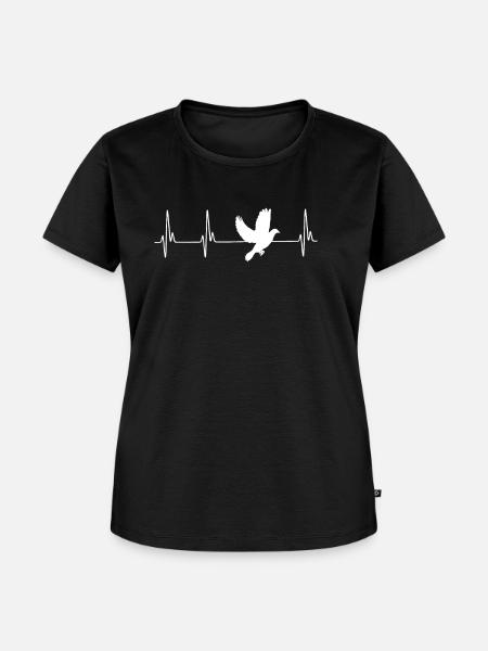 Dove EKG - Frauen Premium Bio T-Shirt - Schwarz