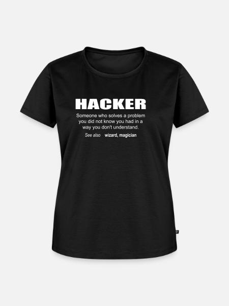 Hacker Description - Frauen Premium Bio T-Shirt - Schwarz
