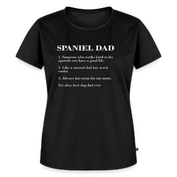 Spaniel Dad Description FUNNY SPANIEL TEE - Women's Premium Organic T-shirt - black - Front - Selfina (174cm)