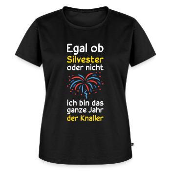 Silvester Sprüche Raketen Feuerwerk Geschenk - Frauen Premium Bio T-Shirt - Schwarz - Vorne - Selfina (174cm)