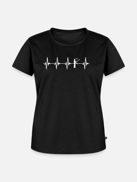 Juggling Heartbeat White - Frauen Premium Bio T-Shirt - Schwarz