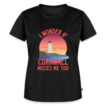 Ich frage mich, ob Cornwall mich zu pastös vermisst - Frauen Premium Bio T-Shirt - Schwarz - Vorne - Selfina (174cm)