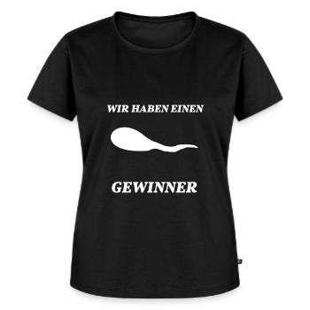 endlich Schwanger - Frauen Premium Bio T-Shirt - Schwarz - Vorne - Selfina (174cm)