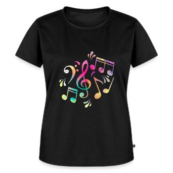 Noten Musik - Frauen Premium Bio T-Shirt - Schwarz - Vorne - Selfina (174cm)
