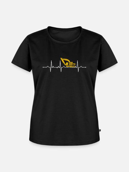 Bagger Herzschlag - Frauen Premium Bio T-Shirt - Schwarz