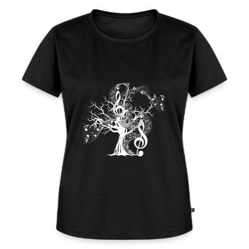 Clef gift tree treble clef music - Women's Premium Organic T-shirt - black - Front - Selfina (174cm)