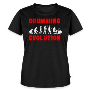 Drummer Evolution - Women's Premium Organic T-shirt - black - Front - Selfina (174cm)