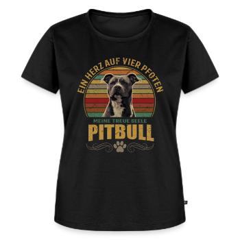Pitbull - Frauen Premium Bio T-Shirt - Schwarz - Vorne - Selfina (174cm)