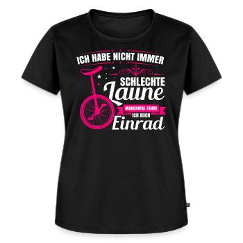 Einrad - Frauen Premium Bio T-Shirt - Schwarz - Vorne - Selfina (174cm)