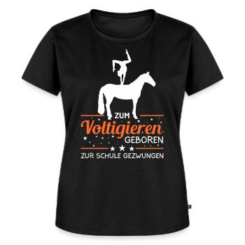 Voltigieren - Frauen Premium Bio T-Shirt - Schwarz - Vorne - Selfina (174cm)