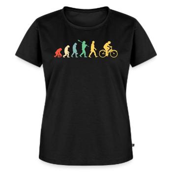 Fahrrad E-Bike Evolution - Frauen Premium Bio T-Shirt - Schwarz - Vorne - Selfina (174cm)
