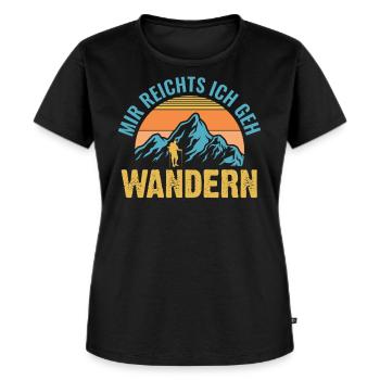 Wandern - Mir reichts ich geh wandern - Frauen Premium Bio T-Shirt - Schwarz - Vorne - Selfina (174cm)
