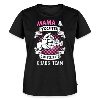 Mama & Tochter Partnerlook Geschenkidee - Frauen Premium Bio T-Shirt - Schwarz - Vorne - Selfina (174cm)