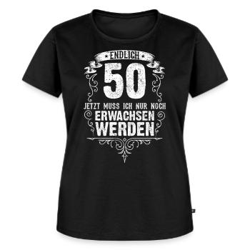 50 Geburtstag - Frauen Premium Bio T-Shirt - Schwarz - Vorne - Selfina (174cm)