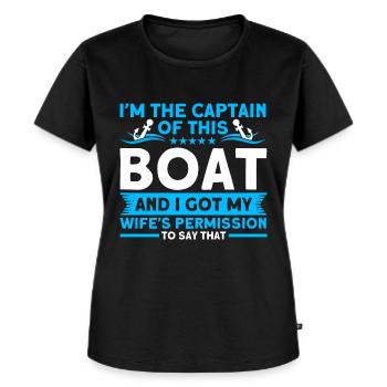 Bootsliebhaber Boot Kapitän Kapitäne - Frauen Premium Bio T-Shirt - Schwarz - Vorne - Selfina (174cm)