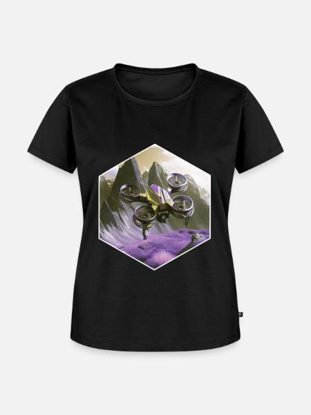 Dronenpilot Quadrocopter fliegen - Frauen Premium Bio T-Shirt - Schwarz
