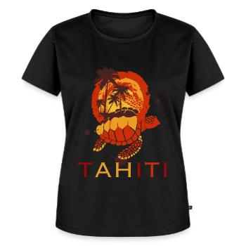Tahiti Bora Bora Französisch-Polynesien - Frauen Premium Bio T-Shirt - Schwarz - Vorne - Selfina (174cm)
