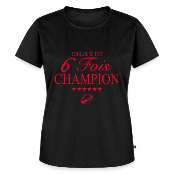 Toulouse 6 Fois Champion Sport Rugby Fierté - T-shirt Premium bio Femme - noir - Devant - Selfina (174cm)