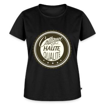 Collègue De Travail Haute Qualité Homme Ou Femme - T-shirt Premium bio Femme - noir - Devant - Selfina (174cm)