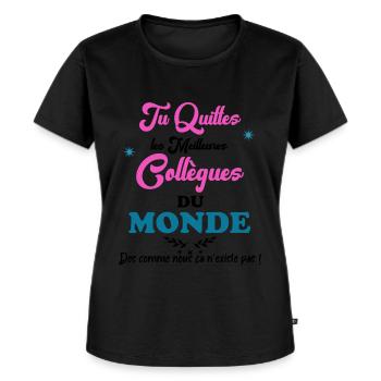 Best Female Retirement Colleague in the World - Women's Premium Organic T-shirt - black - Front - Selfina (174cm)