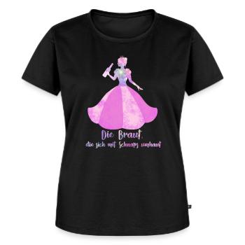 Die Braut Die Sich Mit Schnaps Umhaut - Frauen Premium Bio T-Shirt - Schwarz - Vorne - Selfina (174cm)