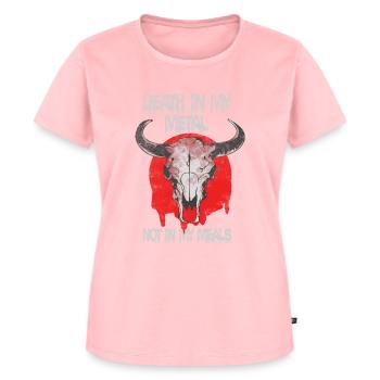 Veganer Death Metal - Frauen Premium Bio T-Shirt - Rosa - Vorne - AI Model Female 172 dark (172cm)