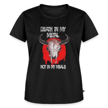 Veganer Death Metal - Frauen Premium Bio T-Shirt - Schwarz - Vorne - Selfina (174cm)