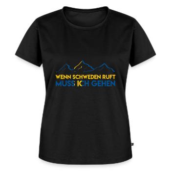 Schweden Ruft Auswandern Reise Geschenk - Frauen Premium Bio T-Shirt - Schwarz - Vorne - Selfina (174cm)
