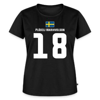 Schwedische Namen Fußball Sauf Mallorca Trikot - Frauen Premium Bio T-Shirt - Schwarz - Vorne - Selfina (174cm)