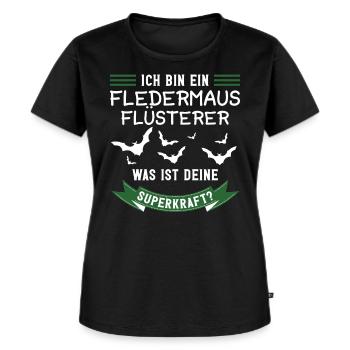 Bat Tierliebhaber Fledermäuse - Frauen Premium Bio T-Shirt - Schwarz - Vorne - Selfina (174cm)