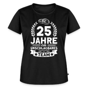 25. Hochzeitstag Team Silberhochzeit Geschenk - Frauen Premium Bio T-Shirt - Schwarz - Vorne - Selfina (174cm)