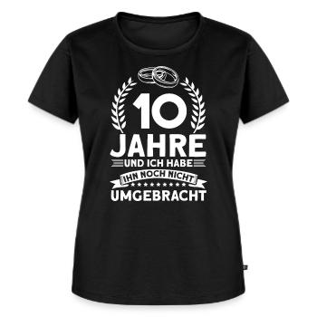 Ehepaar Rosenhochzeit Ehefrau Geschenk - Frauen Premium Bio T-Shirt - Schwarz - Vorne - Selfina (174cm)