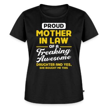 Belle-mère Belle-mère Belle-mère Belle-mère - T-shirt Premium bio Femme - noir - Devant - Selfina (174cm)