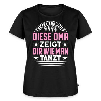 Linedance Oma Line Dance Linedancing - Frauen Premium Bio T-Shirt - Schwarz - Vorne - Selfina (174cm)