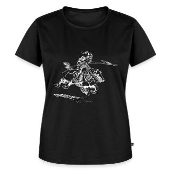 Chevalier Moyen Âge armure ordonneur épée - T-shirt Premium bio Femme - noir - Devant - Selfina (174cm)