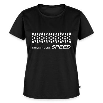 Motorrad Mountainbike Rennen no limit just speed - Frauen Premium Bio T-Shirt - Schwarz - Vorne - Selfina (174cm)
