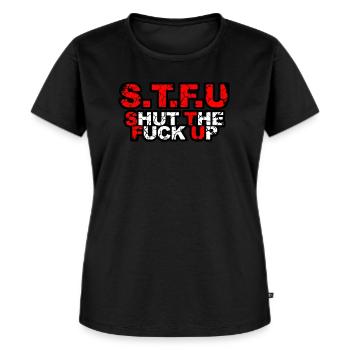 STFU Finally Stop Your Mouth Gift - Women's Premium Organic T-shirt - black - Front - Selfina (174cm)