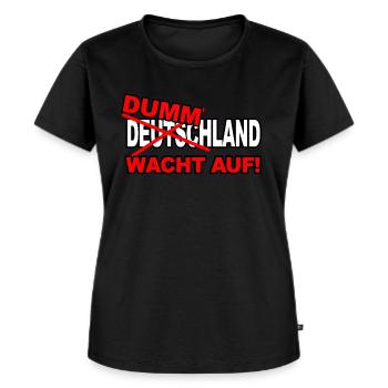 Deutschland Dummland Wacht auf Geschenk - T-shirt Premium bio Femme - noir - Devant - Selfina (174cm)