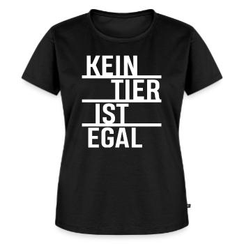 Kein Tier Ist Egal - Veganer TShirt - Frauen Premium Bio T-Shirt - Schwarz - Vorne - Selfina (174cm)