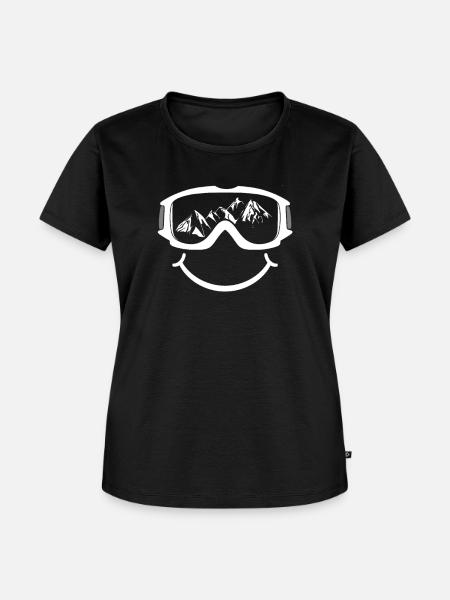 SMILE Mountains are calling - Frauen Premium Bio T-Shirt - Schwarz