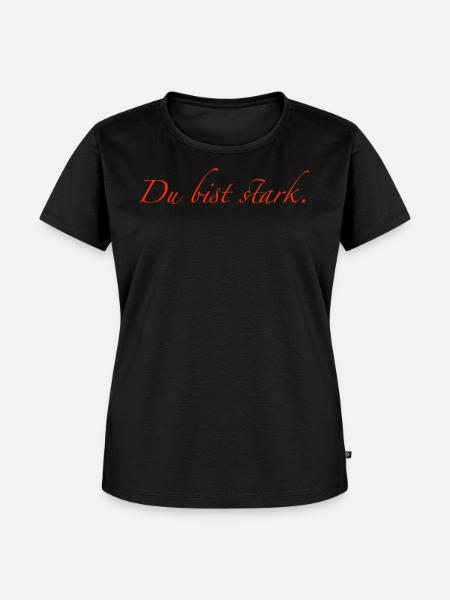 du bist stark - Frauen Premium Bio T-Shirt - Schwarz