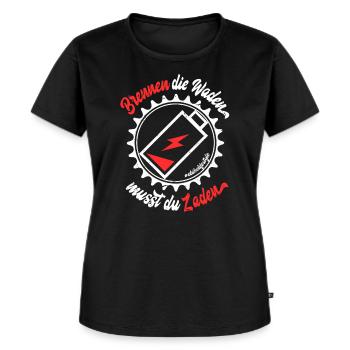 E Bike lustiger Humor Spruch E-Bike EBike - Frauen Premium Bio T-Shirt - Schwarz - Vorne - Selfina (174cm)